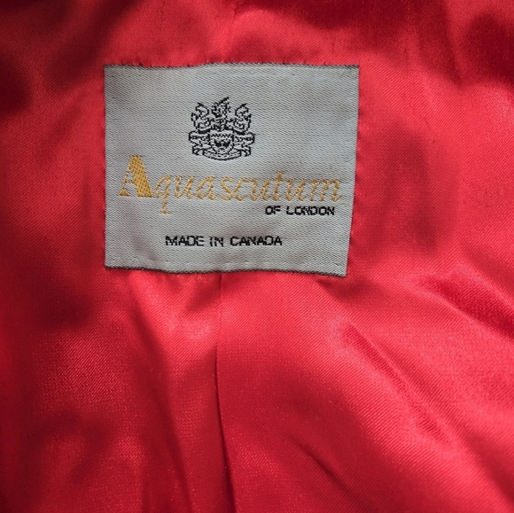 AQUASCUTUM OF LONDON Women's Red Double-Breasted Virgin Wool Coat. Size  10 - Picture 12 of 15